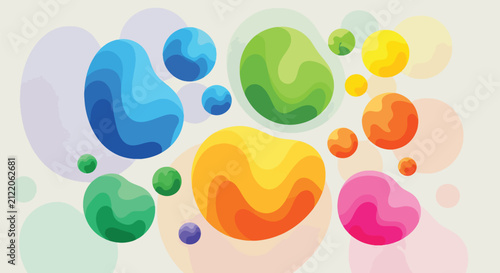 Cuadro en lienzo Colorful abstract arrangement of painted wooden balls.