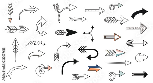 Cuadro en lienzo Collection of colorful hand drawn animal icons set.