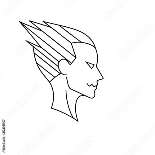 Stylized profile of a person with spiky hair