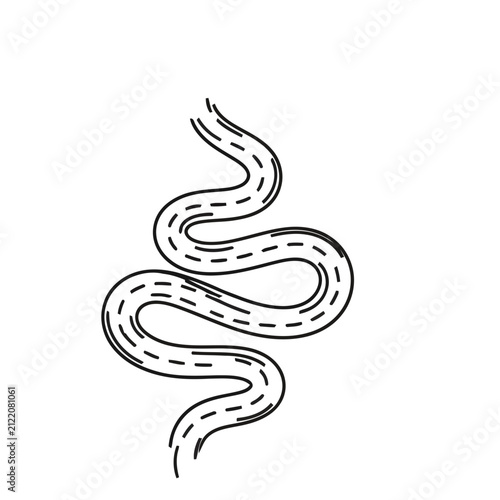 Winding Road with Dashed Lines