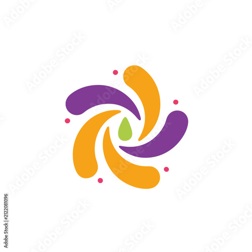 Abstract Swirl Logo with Dots