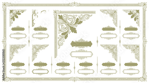 Vintage Ornament Collection: Corner Flourishes, Frames, and Decorative Elements