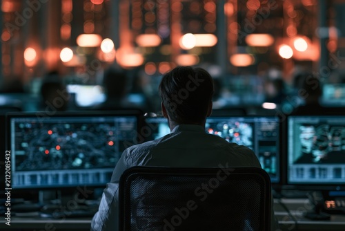 Security Analyst Monitoring Retail Surveillance