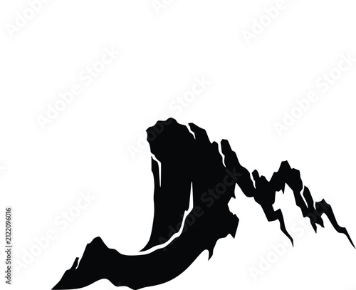 Yosemite Half Dome Mountain Silhouette Graphic Vector Illustration