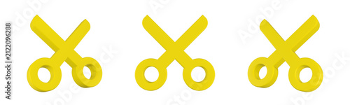 Принти на полотні scissor icon 3d render design