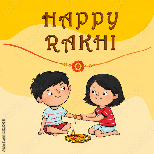Rakhi, raksha bandhan, poster , cute, happy rakhi 