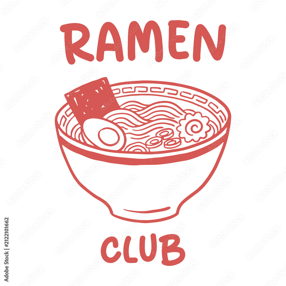 Fototapeta premium Retro Poster of ramen, japanese food Graphic Design for T shirt Street Wear and Urban Style