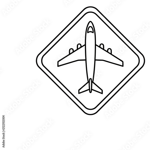 Airplane icon in a diamond shape