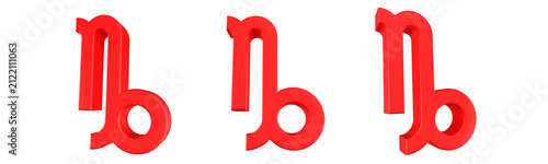 Foto capricorn sign icon 3d render