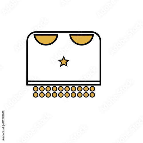Abstract robot face with star and circles