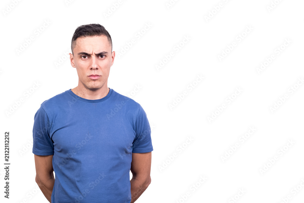 Obraz premium Portrait with copy space of a serious man