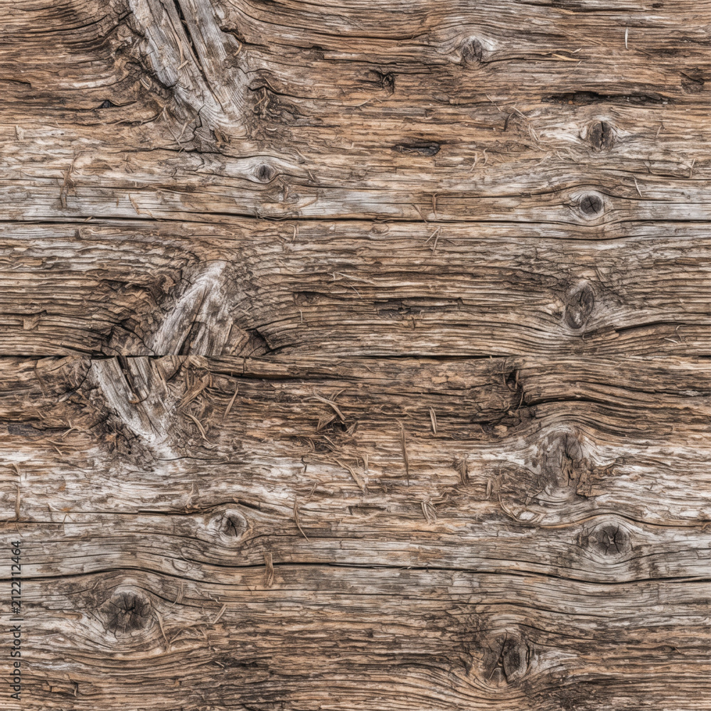 Fototapeta premium Old Aged Weathered Wood Texture Seamless Natural Knotted Wooden Board Background