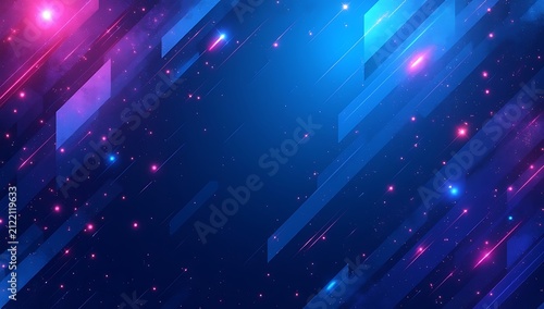 Abstract Digital Art with Neon Lights and Geometric Shapes.