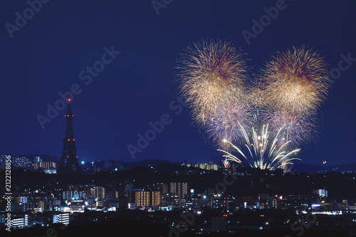 PL大平和塔と花火