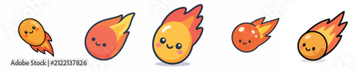 Set of beautiful and cute meteor vectors