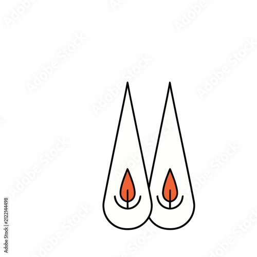 Two stylized flames