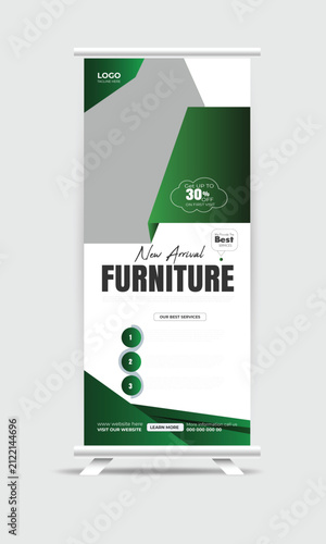 Modern Furniture Roll Up Banner Template for Interior Store Promotion and Business Advertising