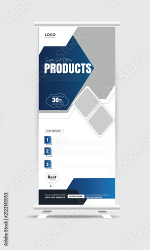 Modern Furniture Roll Up Banner Template for Interior Store Promotion and Business Advertising
