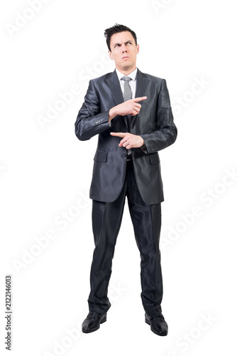 Fotografie Confused man in elegant suit, transparent background