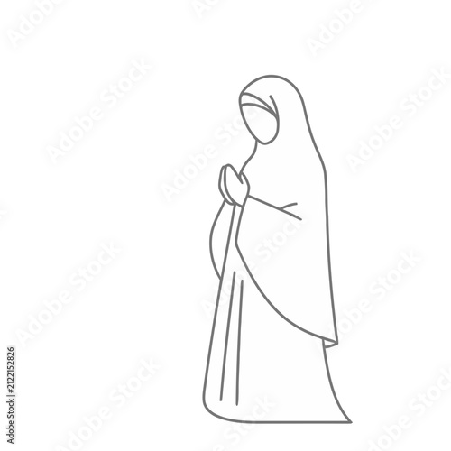 Woman in Hijab Praying