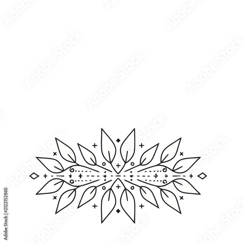 Abstract floral and geometric decorative element