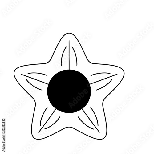 Black and white star shape with lines