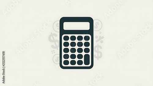 A Clean Minimalist Vector Illustration Featuring a Digital Calculator Icon Symbolizing Financial Planning and Budgeting