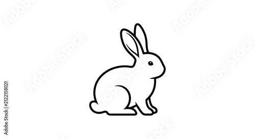 Foto Cute Cartoon Rabbit Sitting Alone.