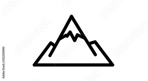 Canvas Print Mountain Icon Line Art Graphic.