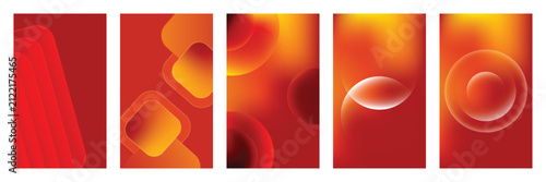 Abstract orange and red gradient shapes modern background design