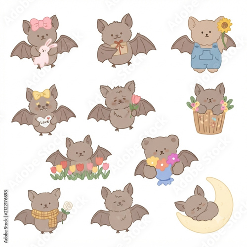 Bat Character Bundle with Different Poses