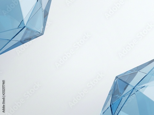 Minimal Blue Crystal Glass Background with Large Copy Space