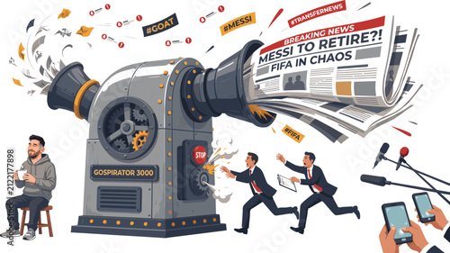 Financial Crisis and Economic Chaos Illustration Featuring Inflation, Banking Collapse, Business Panic and Recession Flat Vector Editorial Concept Design