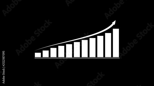 Dynamic growth trend visualization minimalist white bar graph line chart ascending progress infographic