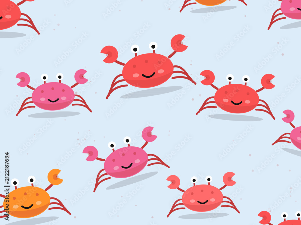 Fototapeta premium Playful Crab Pattern for Beach Lovers