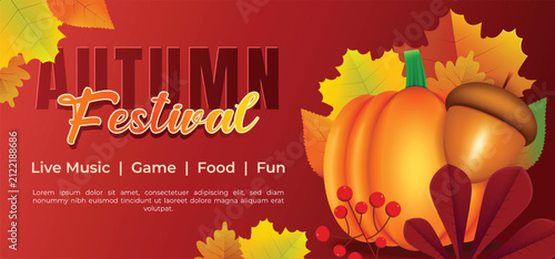 Autumn Pumpkin Harvest Background with Warm Seasonal Foliage