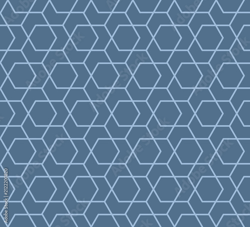 Japanese Hexagon Net Vector Seamless Pattern