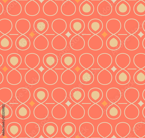 Japanese Loop Motif Line Vector Seamless Pattern