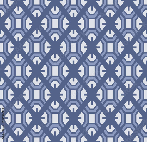Japanese Octagon Diamond Line Vector Seamless Pattern
