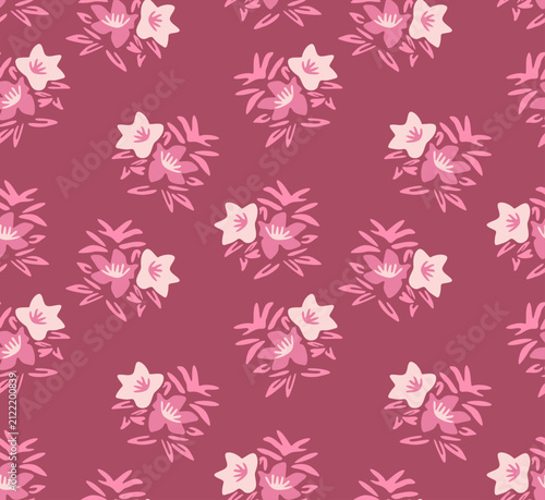 Japanese Pretty Bouquet Vector Seamless Pattern