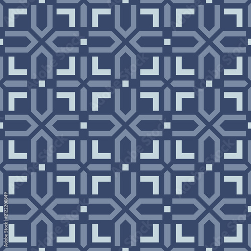 Japanese Cross Motif Net Vector Seamless Pattern