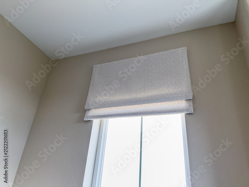 Window With Neutral Roman Shade