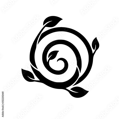 Fantasy Vine Whip Coiled into a Spiral Vector Icon Illustration