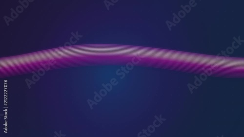 Abstract dynamic magenta and purple lines creating smooth wave effect moving slowly against deep blue background, futuristic and modern video footage clip.