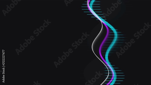 Abstract digital motion background featuring glowing neon waves and flowing lines on dark backdrop for futuristic tech concepts.