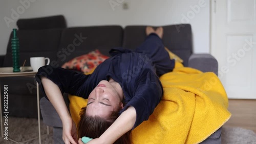 Doom scrolling keeps a young woman trapped in endless phone use as social media drains attention energy and motivation instead of bringing real satisfaction daily