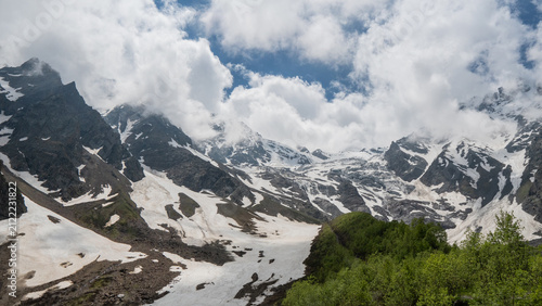 North Ossetia. Tsei Gorge. Skazsky Glacier
