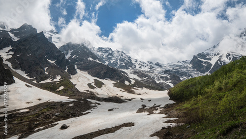 North Ossetia. Tsei Gorge. Skazsky Glacier