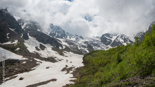 North Ossetia. Tsei Gorge. Skazsky Glacier