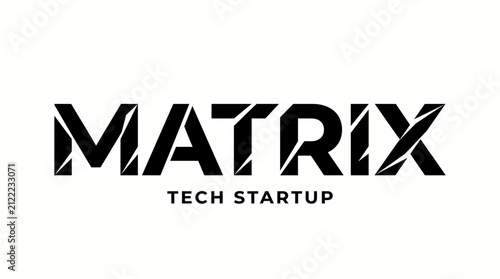 The "MATRIX TECH STARTUP" logo, a bold black text design with sharp, angular lines, representing innovation and the future of technology.